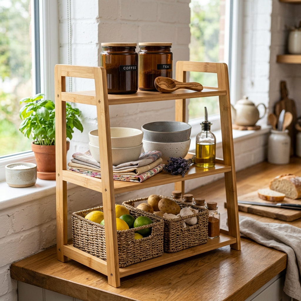 Bamboo kitchen rack