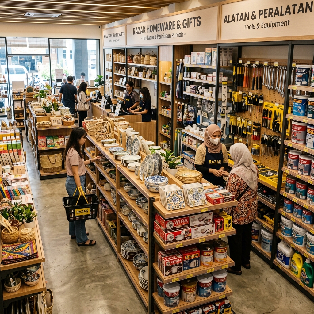 Shop interior with products on display